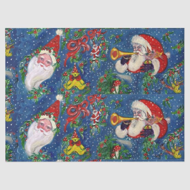 CHRISTMAS NIGHT / SANTA CLAUS WITH TOYS TISSUE PAPER (Front)