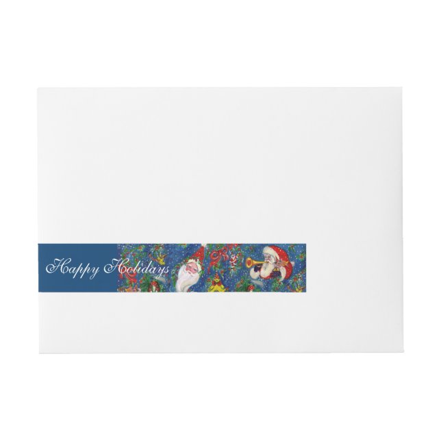 CHRISTMAS NIGHT/ SANTA CLAUS WRAPAROUND ADDRESS LABEL (Front)