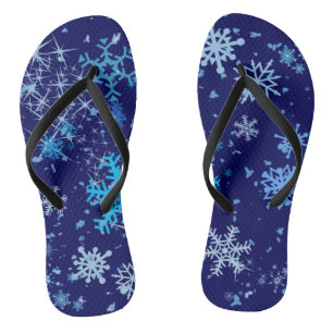 Christmas Night Snowfall Flip Flops