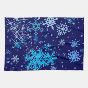 Christmas Night Snowfall Kitchen Towel