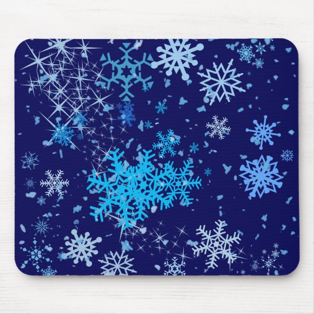 Christmas Night Snowfall Mouse Pad (Front)