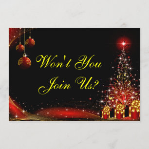 Christmas Night Wonderland Red Set Invitation