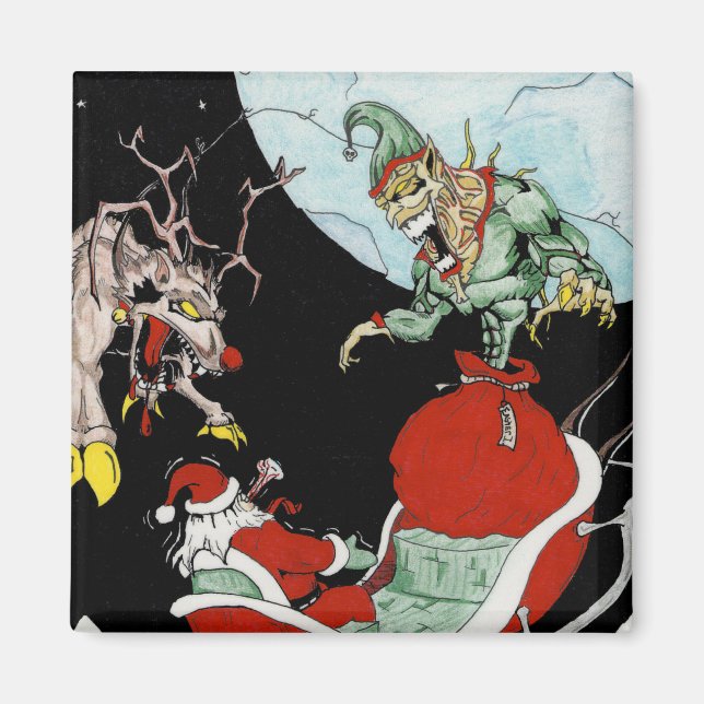 Christmas nightmare 2 Inch Square Magnet (Front)