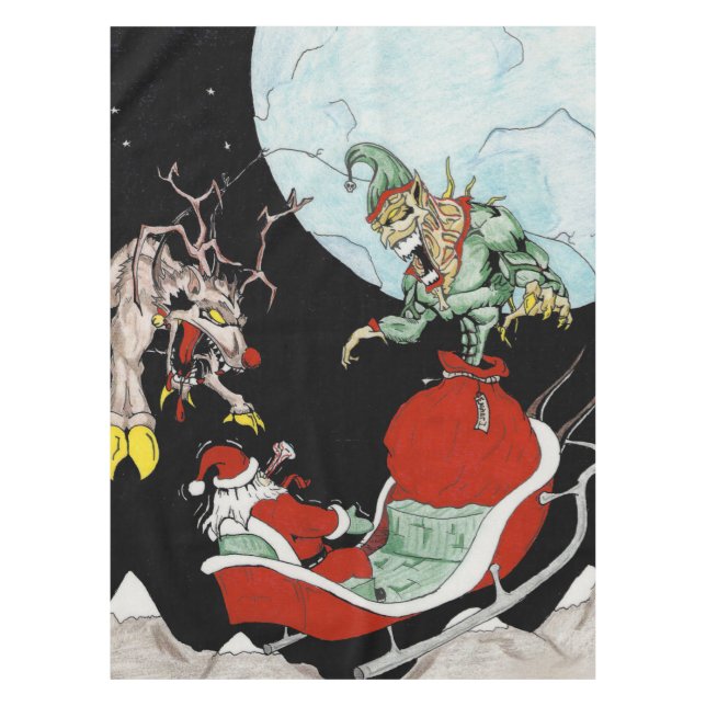 Christmas nightmare Custom Cotton Tablecloth (Front)