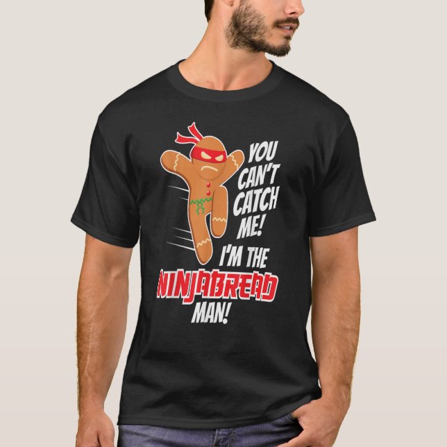 Christmas Ninjabread Man Funny Gingerbread Design T-Shirt (Front)