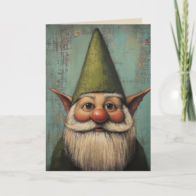 Christmas Nisse - Traditional Nordic Holiday Art Card (Front)