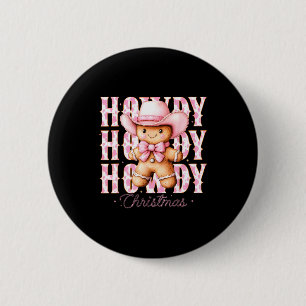 Christmas Nk Gingerbread Cowboy Cowgirl Howdy West 2 Inch Round Button