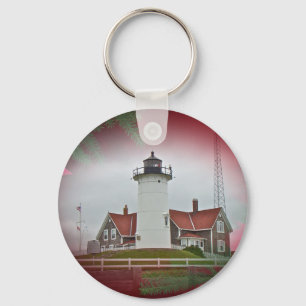 Christmas Nobska Point Lighthouse Keychain