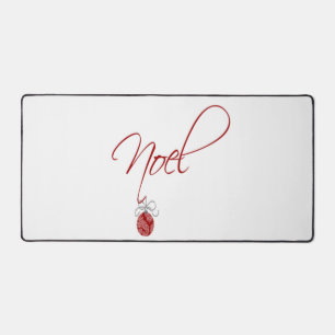 Christmas Noel Fancy Font Holiday Ornament Design Desk Mat