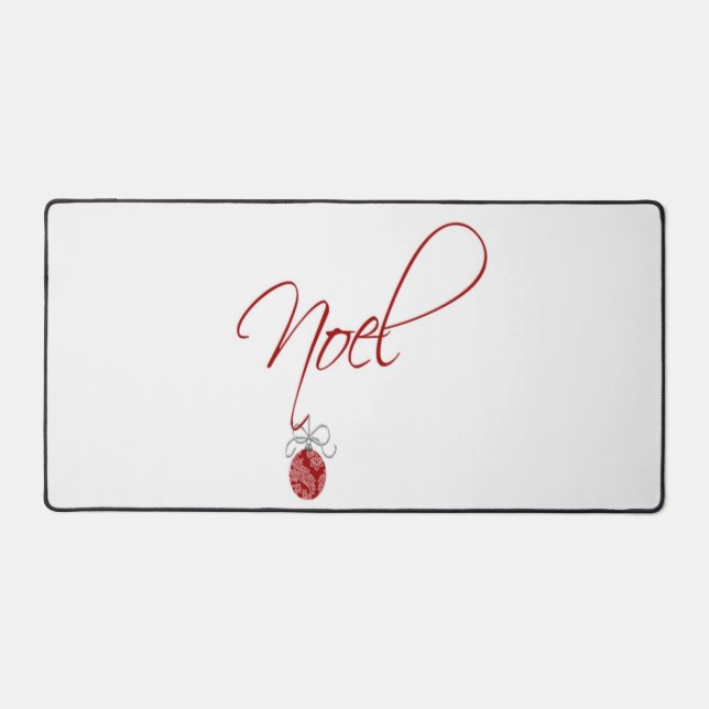 Christmas Noel Fancy Font Holiday Ornament Design Desk Mat (Front)