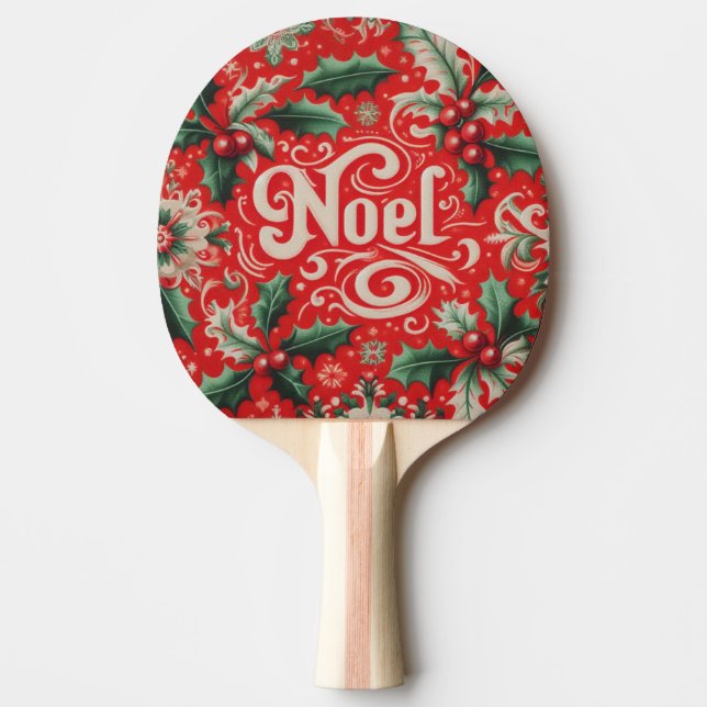 Christmas Noel Red & Green  Ping Pong Paddle (Front)
