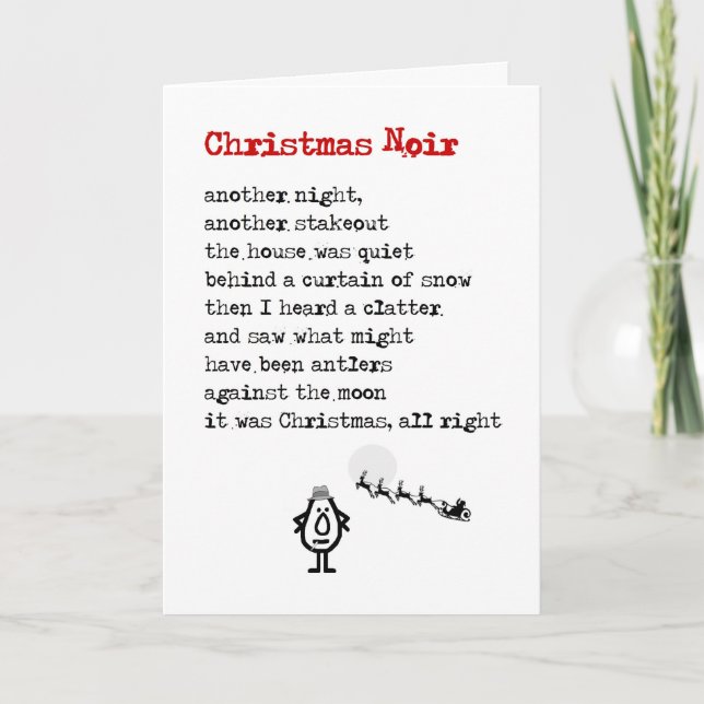 Christmas Noir - a funny Christmas poem Holiday Card (Front)