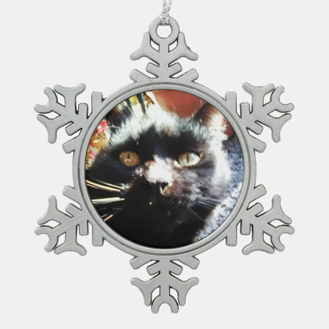 CHRISTMAS NOIR CAT ornement (Devant)