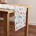 Christmas Nordic Pattern Short Table Runner<br><div class="desc">A gorgeous Scandinavian themed Christmas table runner for making your Christmas special. This gorgeous Nordic design features all things Xmas including reindeers, ornaments and snowmen in soft pastel colours. A stylish way to decorate your table over the festive holidays.</div>