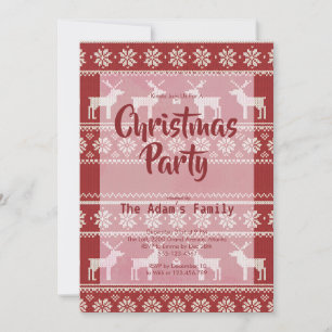 Christmas Nordic Reindeer Photo Party Invitation