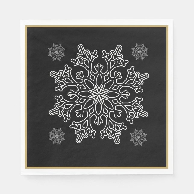 Christmas Nordic Snowflake Paper Napkins (Front)