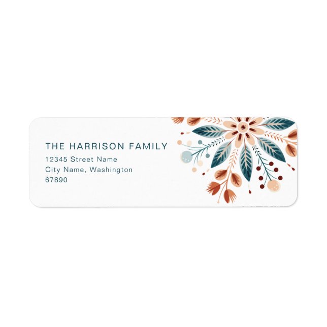 Christmas Nordic Snowflake Return Address Labels (Front)