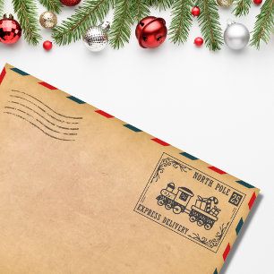 Christmas North Pole Express Delivery Fun Rubber Stamp