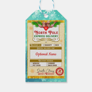 Christmas North Pole Express Nice list approved Gift Tags