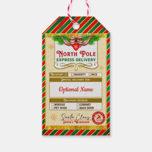 Christmas North Pole Express Nice list approved Gift Tags