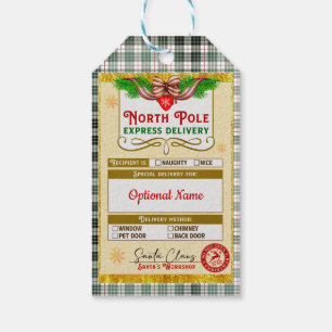 Christmas North Pole Express Nice list approved Gift Tags