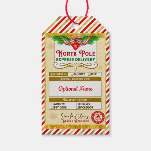 Christmas North Pole Express Nice list approved Gift Tags