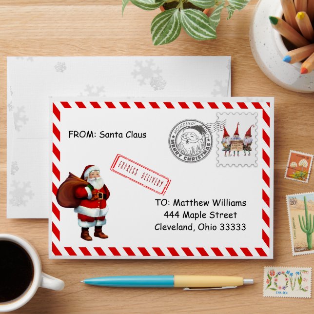 Christmas North Pole Mail Envelope (Desk)