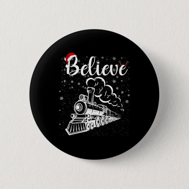 Christmas North Pole Polar Express All Abroad Xmas 2 Inch Round Button (Front)