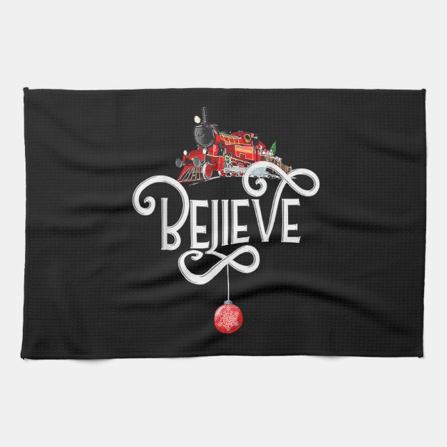 Christmas North Pole Polar Express All Abroad Xmas Kitchen Towel (Horizontal)