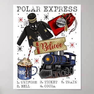 Christmas North Pole Polar Express All Abroad Xmas Poster