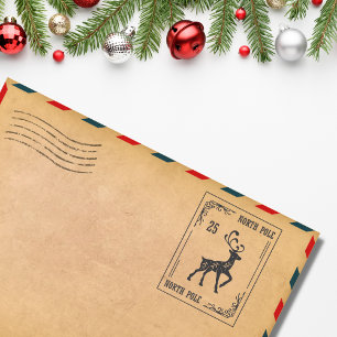 Christmas North Pole Reindeer Festive Rubber Stamp