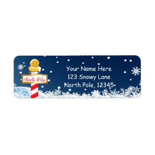 Christmas North Pole Sign Party Address Labels