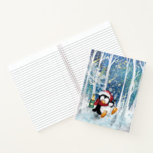 Christmas Notebook with Penguin
