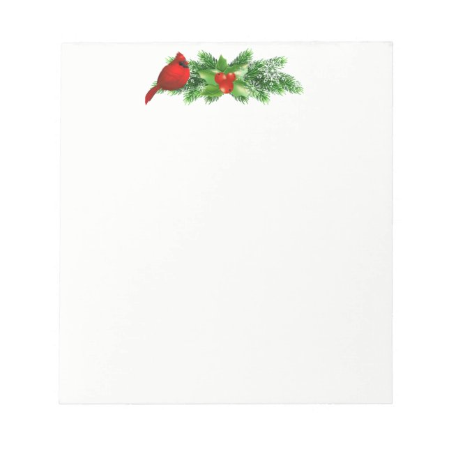 Christmas Notepad-Holly Bough/Cardinal Notepad (Front)