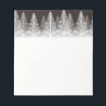 Christmas Notepad-Winter Trees Notepad<br><div class="desc">Notepad is shown in white with a festive Christmas winter trees print.
Black
Customize this item or buy as is.




Stock Image
freepik.com</div>