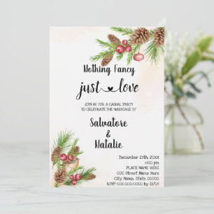 Christmas Nothing Fancy just Love Elopement Invitation