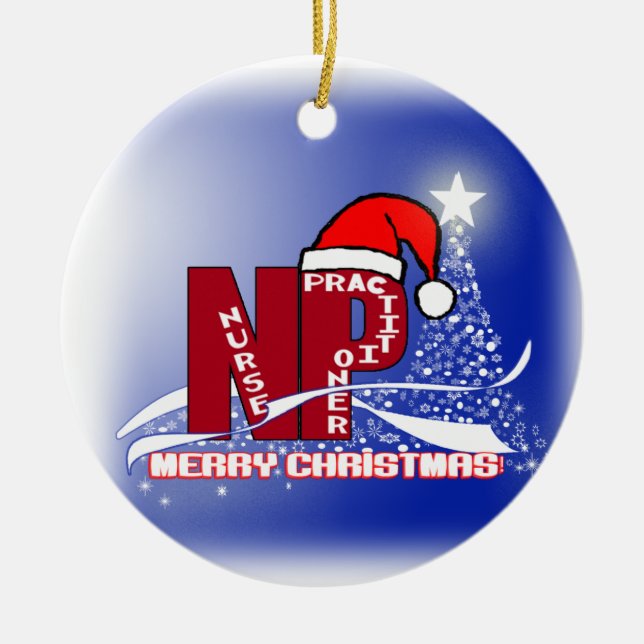 CHRISTMAS NP SANTA NURSE PRACTITIONER ORNAMENT (Front)