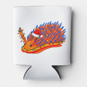  Christmas Nudibranch Sea Slug Santa Hat Holiday   Can Cooler