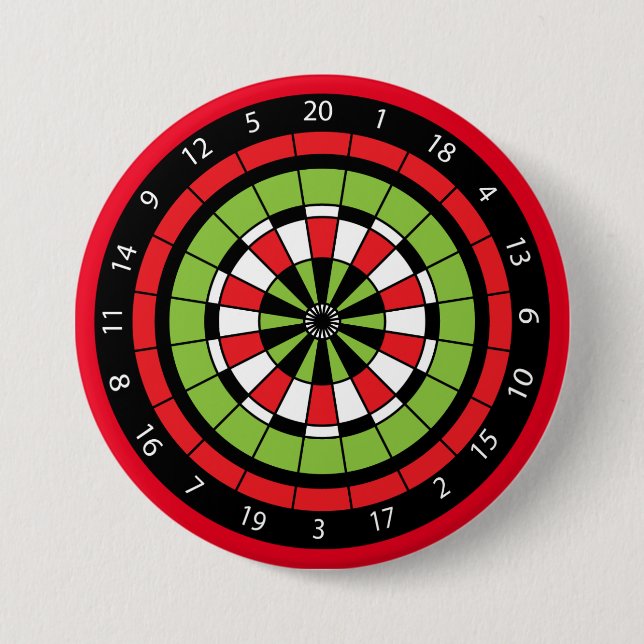Christmas Numbered Dartboard 3 Inch Round Button (Front)