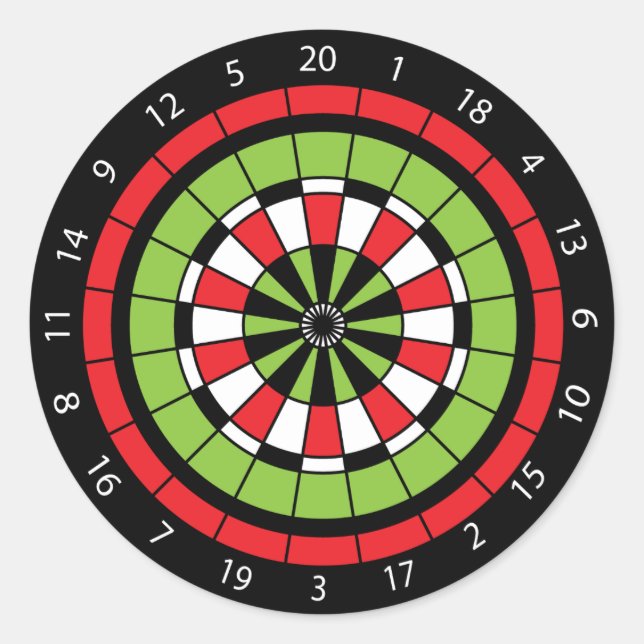 Christmas Numbered Dartboard Classic Round Sticker (Front)