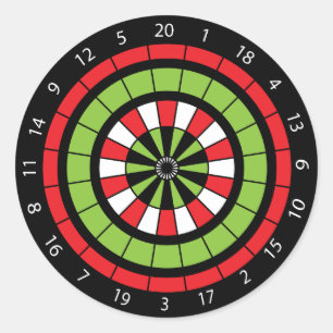 Christmas Numbered Dartboard Classic Round Sticker