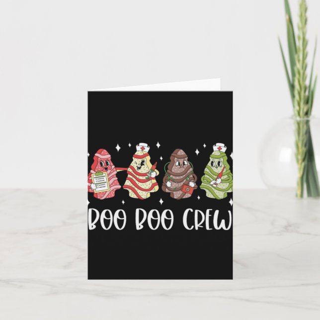 Christmas Nurse Boo Boo Crew Tree Cake Xmas Nursin Card (Front)