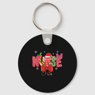 Christmas Nurse Coquette Bow Stethoscope Nursing X Keychain