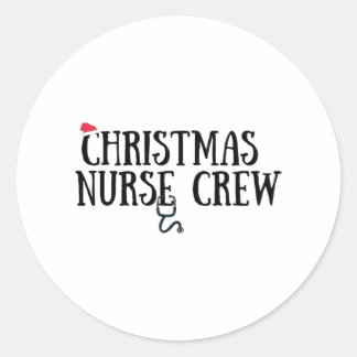 Christmas Nurse Crew  3 Classic Round Sticker