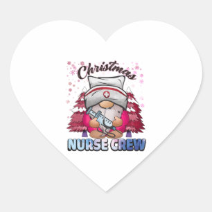 christmas Nurse crew 4 Heart Sticker