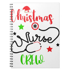 Christmas Nurse Crew Reindeer Funny Nursing Squad Notebook