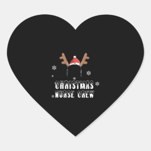 Christmas Nurse Crew Reindeer Xmas CNA Nursing Heart Sticker