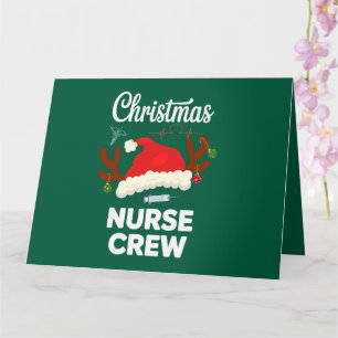 Christmas Nurse Crew Santa Hat Xmas Card