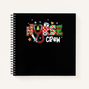 Christmas Nurse Crew Scrub Nursing Stethoscope Xma Notebook