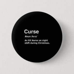 Christmas Nurse Curse Definition Funny    2 Inch Round Button